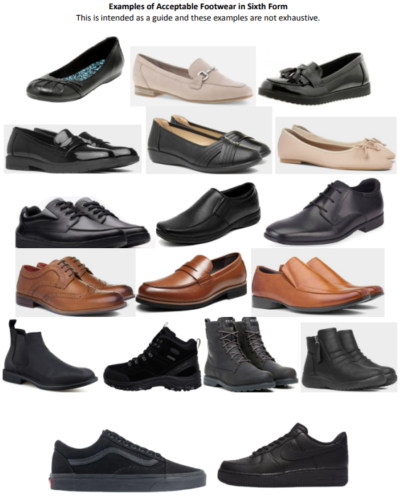 Acceptable Sixth Form Footwear