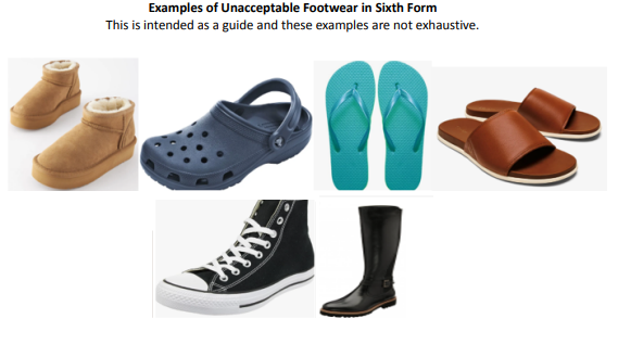 Unacceptable Sixth Form Footwear